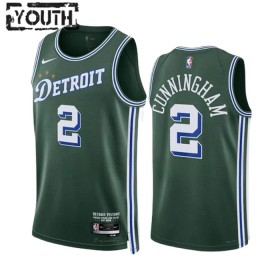 Dres Detroit Pistons Cade Cunningham 2 Nike 2022-23 City Edition Zelena Swingman - Dječji